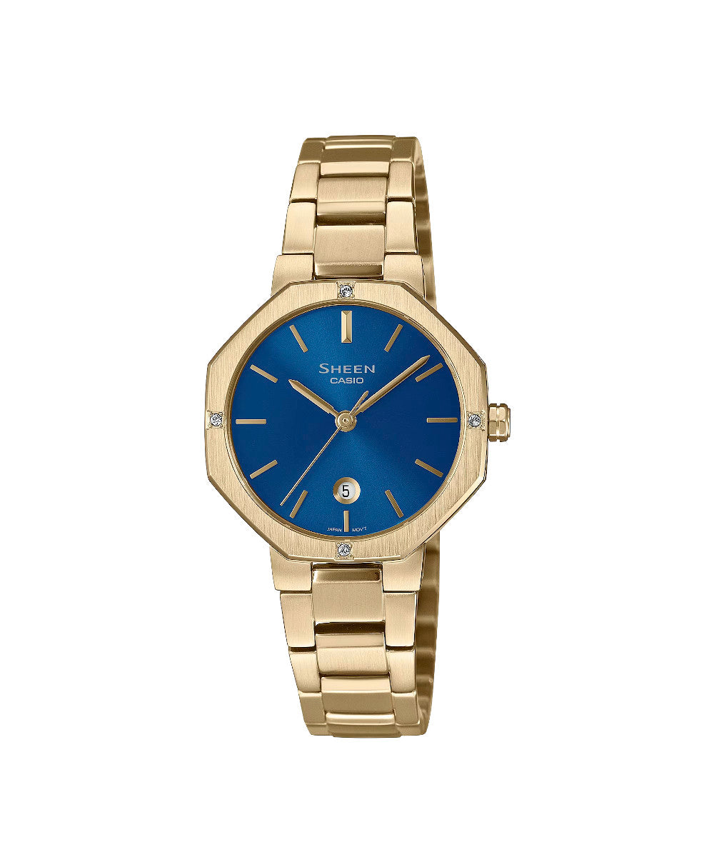 Casio sheen blue on sale dial