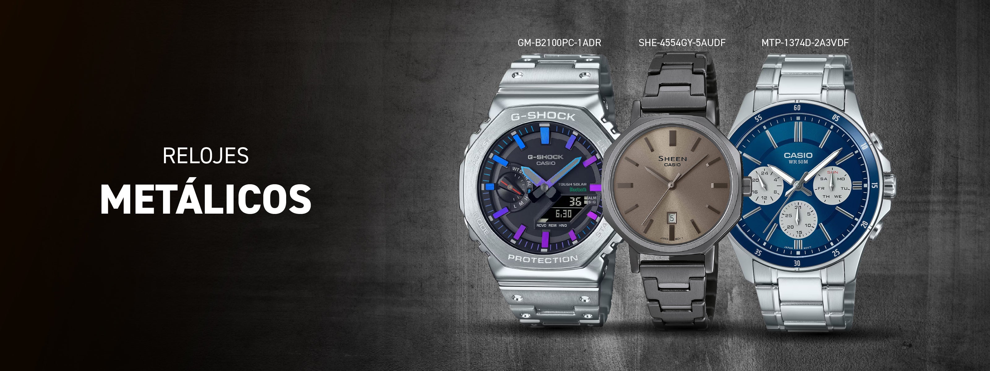 Relojes Casio metálicos