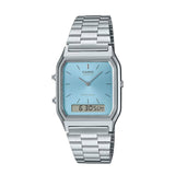 RELOJ CASIO VINTAGE AQ-230A-2A1MQYDF -PLATEADO