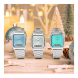 RELOJ CASIO VINTAGE AQ-230A-2A1MQYDF -PLATEADO