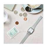 RELOJ CASIO VINTAGE AQ-230A-7DMQ -PLATEADO