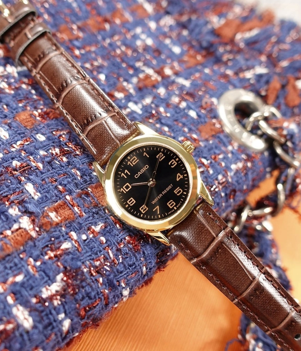 RELOJ PARA MUJER CASIO LTP-V001GL-1BUDF -CAFÉ - Tiendas Casio TITEC