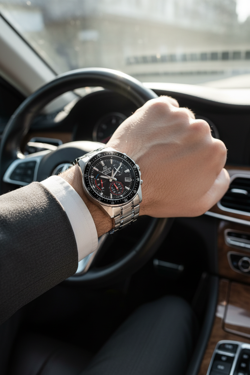 Reloj Casio Edifice EFV-540D-1AVUDF lifestyle conduciendo