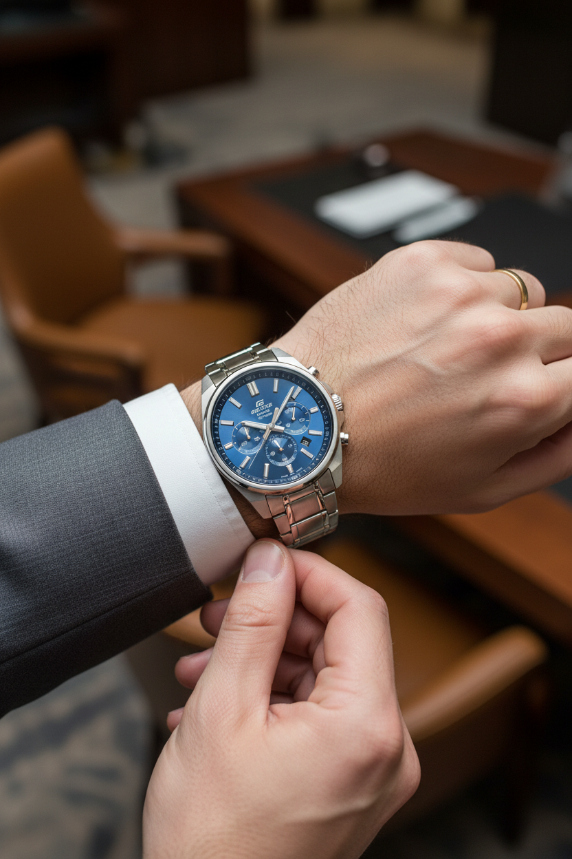 Reloj Casio Edifice EFV-650D-2AVUDF lifestyle traje