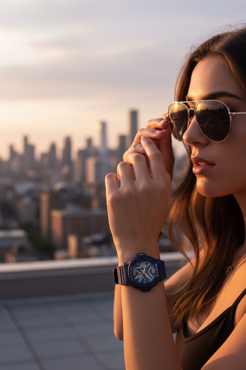 Reloj Casio Baby-G BGA-10D-2A1DR lifestyle rooftop urbano