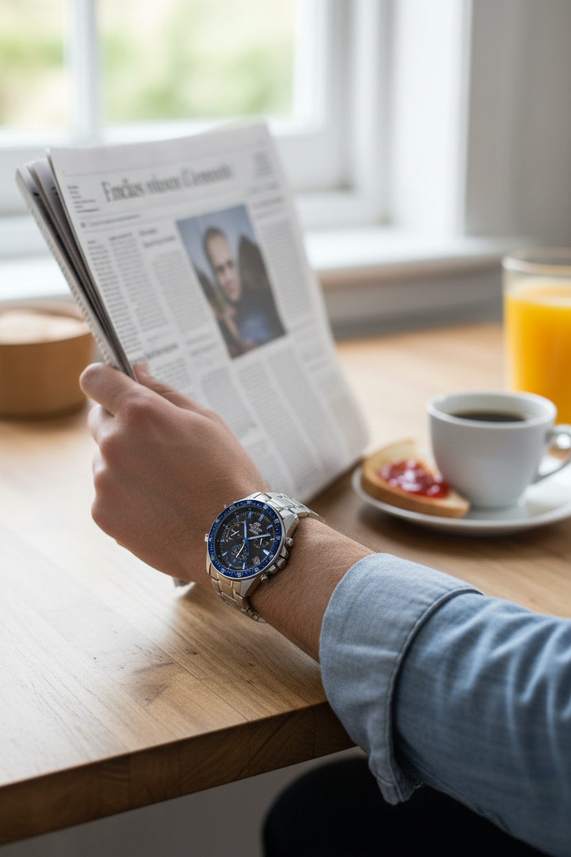 Reloj Casio Edifice EFV-540D-1A2VUDF lifestyle periódico