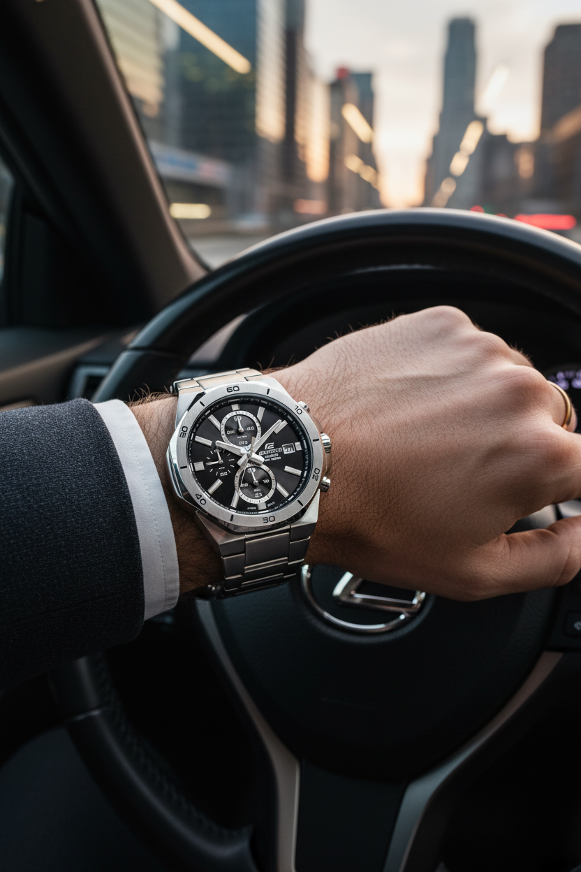 Reloj Casio Edifice EFV-640D-1AVUDF lifestyle conduciendo