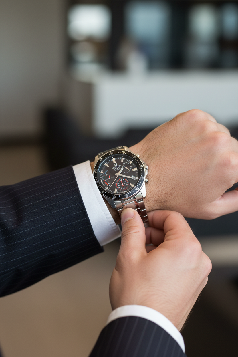 Reloj Casio Edifice EFV-540D-1AVUDF lifestyle traje