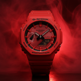 RELOJ PARA HOMBRE CASIO G-SHOCK GA-2100RRB-4ADR  - ROJO