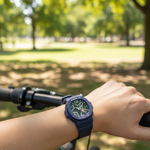 Reloj Casio Baby-G BGA-10D-2A1DR lifestyle con bicicleta