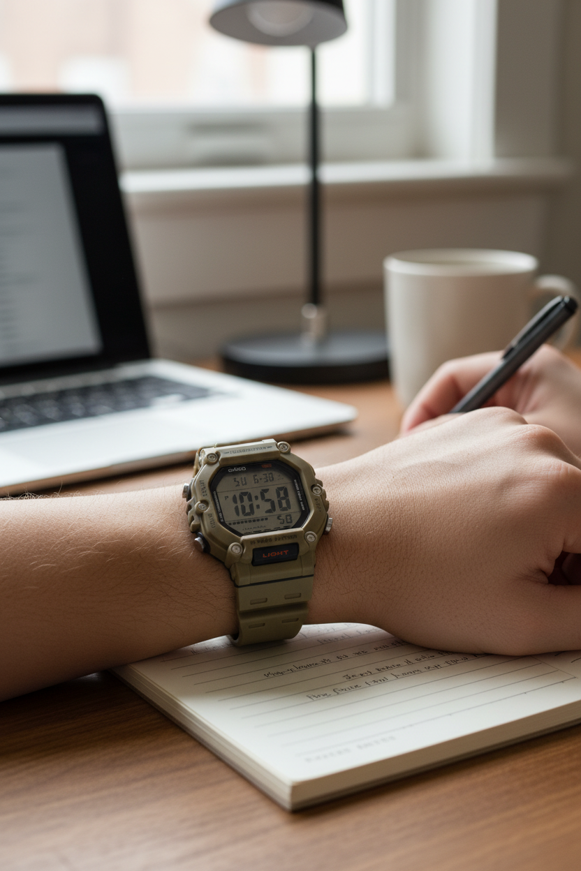Reloj Casio AE-1600H-5AVDF lifestyle escritura