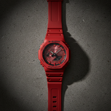 RELOJ PARA HOMBRE CASIO G-SHOCK GA-2100RRB-4ADR  - ROJO