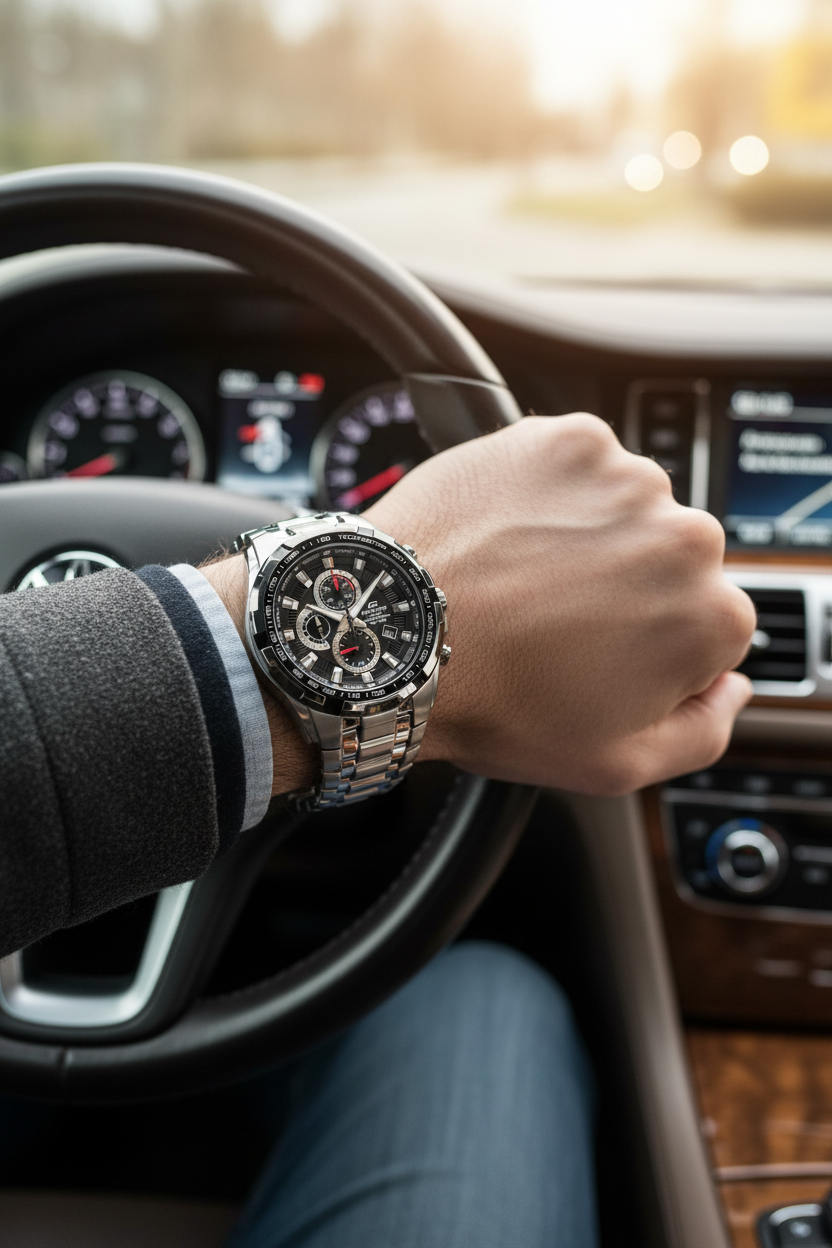 Reloj Casio Edifice EF-539D-1AVUDF lifestyle conduciendo