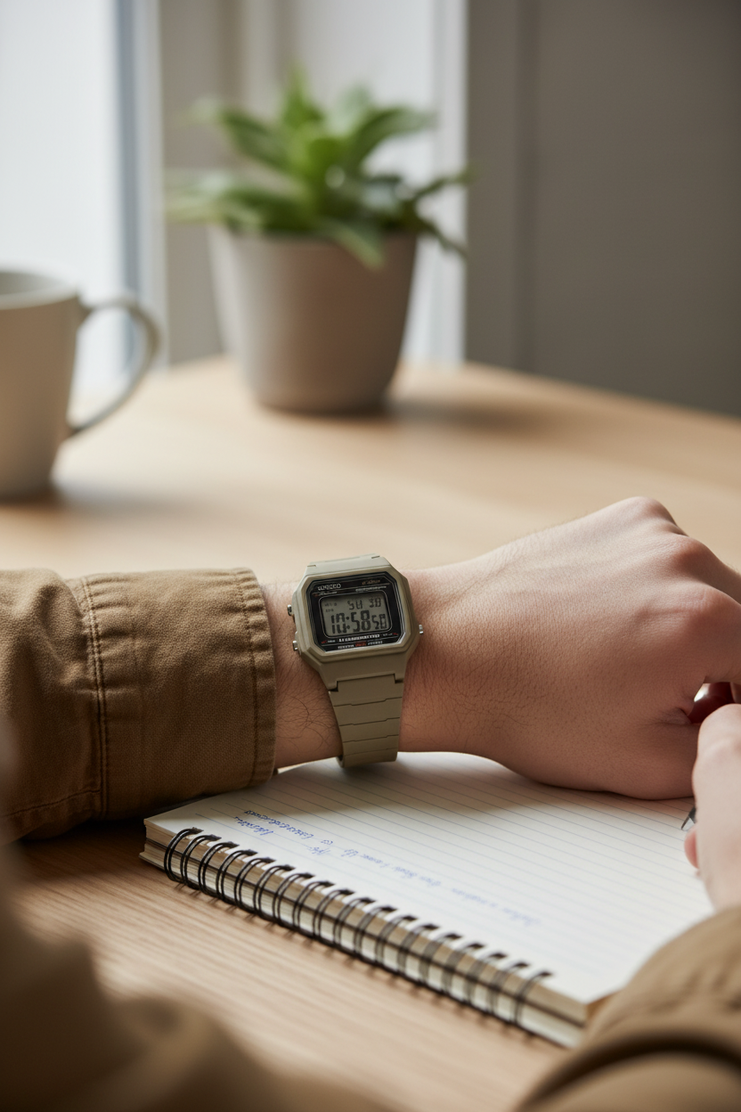 Reloj Casio W-217H-5AVDF lifestyle escritura