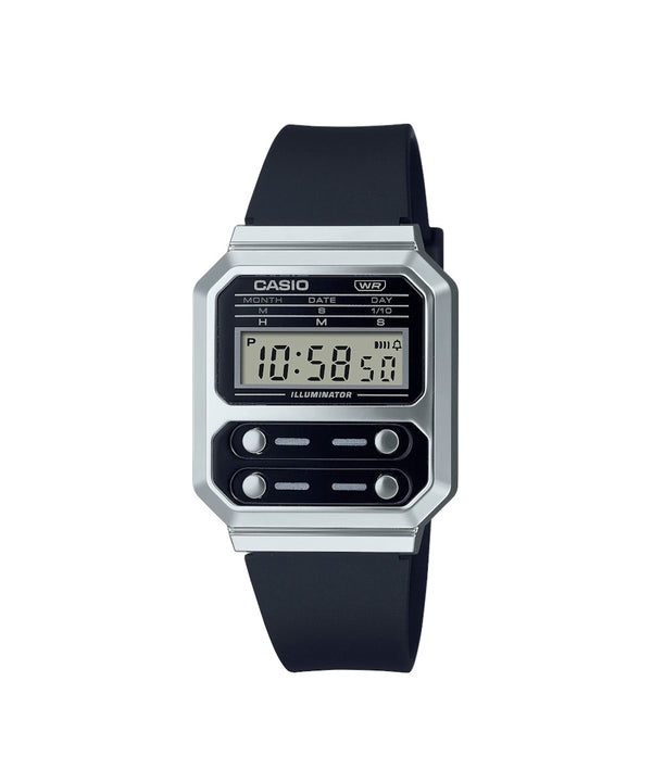 Reloj Casio para mujer LTP1165A-1C con tablero negro de pulsera inoxidable  