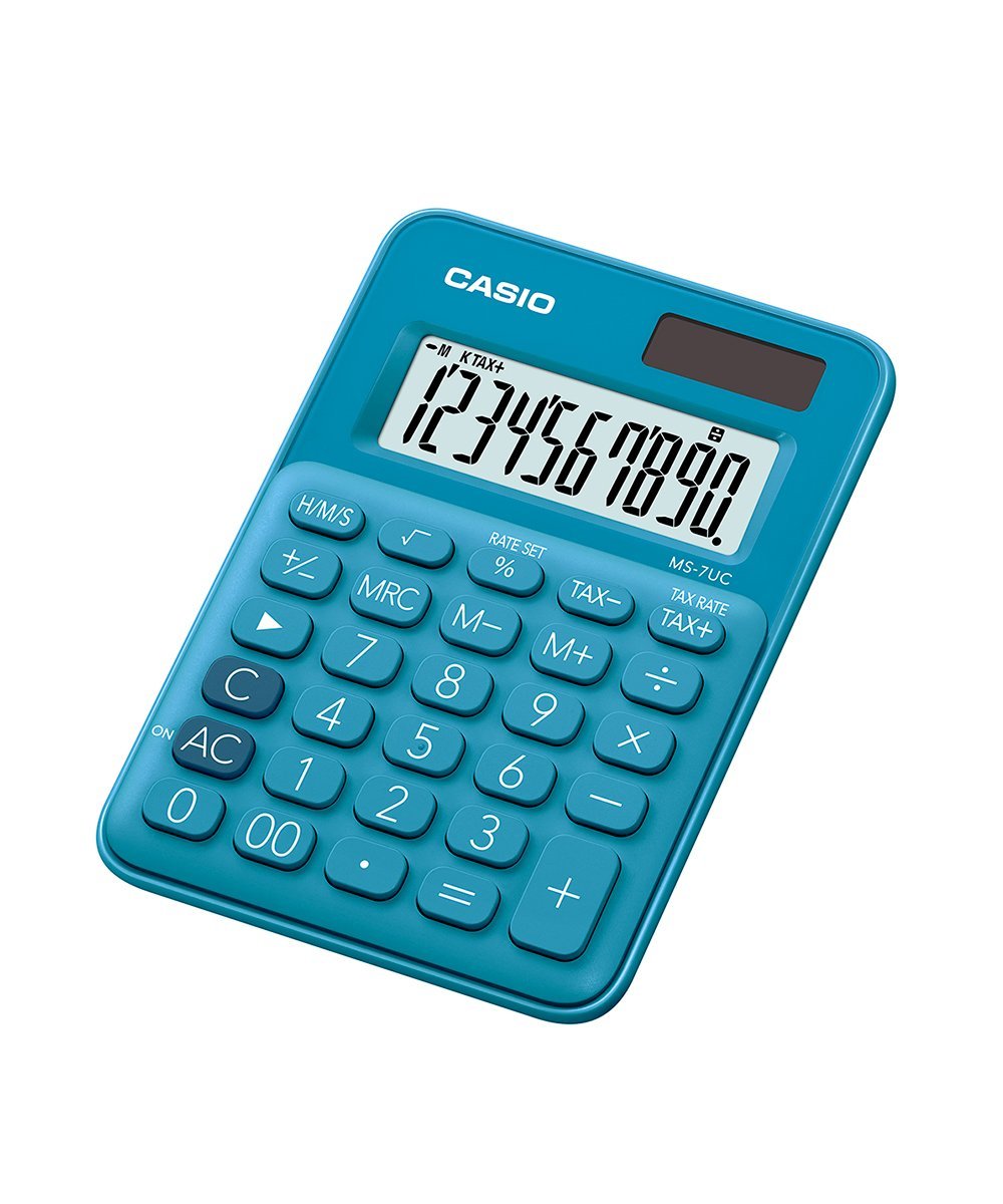 CALCULADORA CASIO - MI ESTILO  MS-7UC-BU | TIENDASCASIO.CTOF.CO  | COLOMBIA |